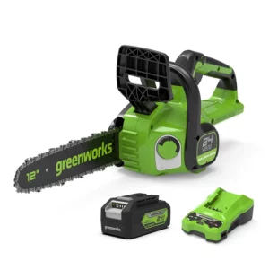 Greenworks 24V 30cm Brushless Chainsaw with 4Ah Battery & Charger