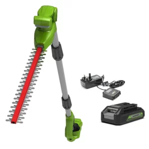 Greenworks 24V 51cm Long Reach Hedge Trimmer with 2Ah Battery & Charger