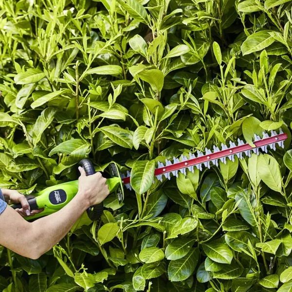 Greenworks 24V 56cm Hedge Trimmer with Rotating Handle cutting hedge