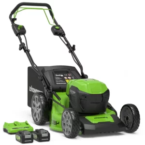 Greenworks 48V 46cm Lawnmower with 2 x 4Ah Batteries & Dual Charger