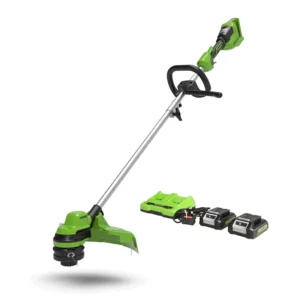 Greenworks 48V Line Trimmer with 2 x 2Ah Batteries & Twin Charger