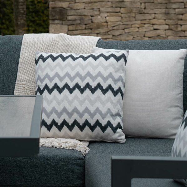 Grey Zig-Zag Square Scatter Cushion in use
