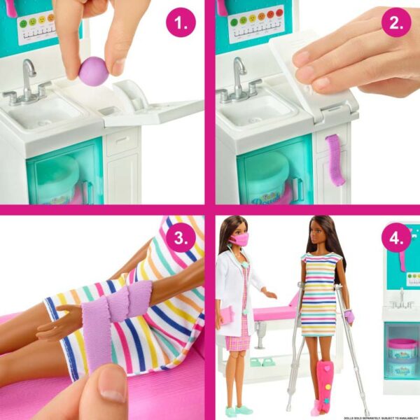 Barbie Fast Cast Clinic Playset with Barbie Doctor Doll 4 angles