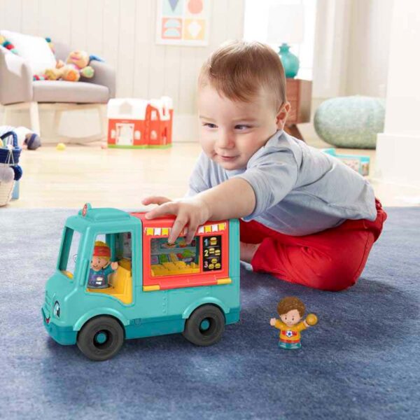 Fisher-Price Little People Serve It Up Burger Truck boy pushing