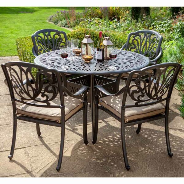 Hartman Amalfi Round Dining Table With 4 Dining Chairs