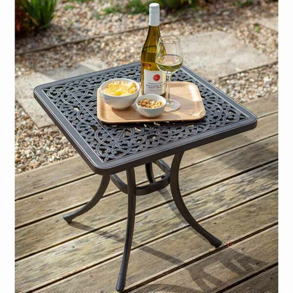 Hartman Amalfi Square Side Table in Bronze on decking