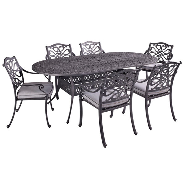 Hartman Capri 6 Seat Oval Dining Table Set in Antique Grey