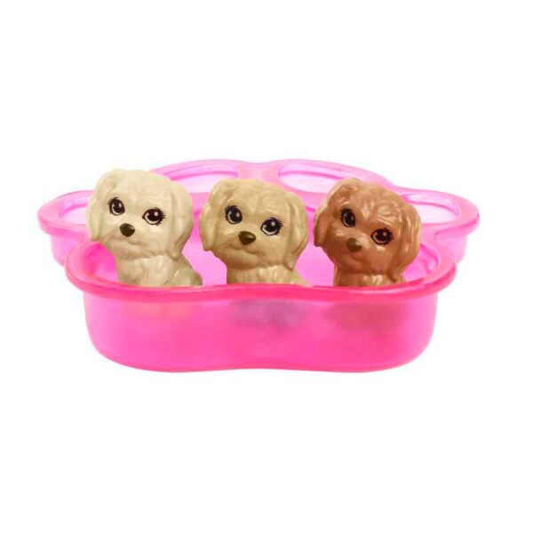 Barbie Newborn Pups Playset with Doll & Animal Toys dog basket