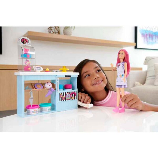 Barbie Bakery Playset with Doll and Accessories girl playing