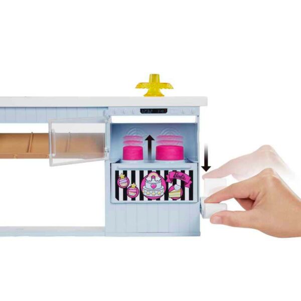Barbie Bakery Playset with Doll and Accessories mechanism