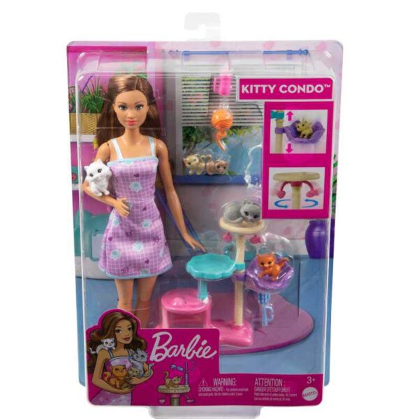 Barbie Kitty Condo Doll and Pets Playset packshot
