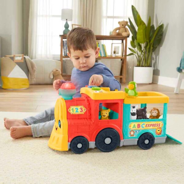 Fisher-Price Little People Big ABC Animal Train Toy boy playing