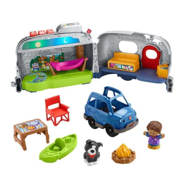 Fisher-Price Little People Light-Up Learning Camper Toddler Playset, Multilanguage Version