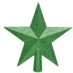 Holly Green Shatterproof Glitter Star Tree Topper