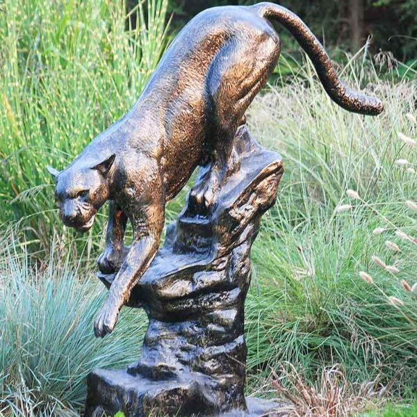 Home & Garden UK Cougar on Rock Garden Statue