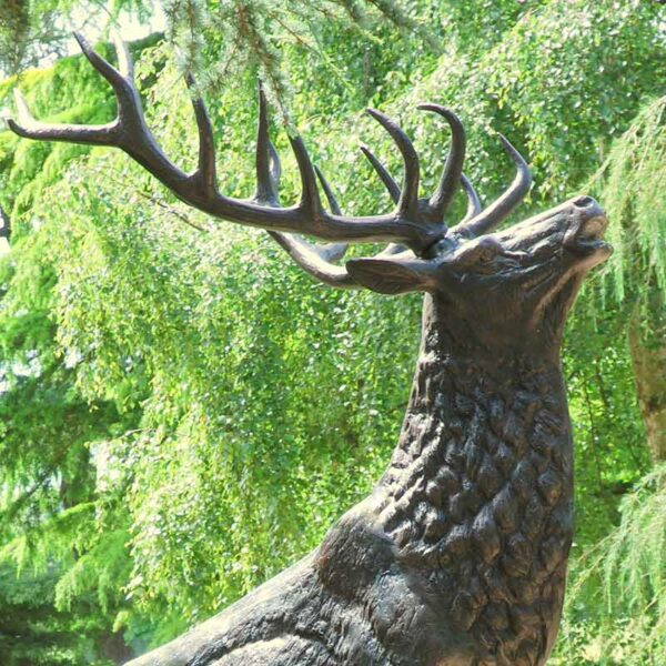 Detail of the Home & Garden UK Elk on a Stone Garden Statue
