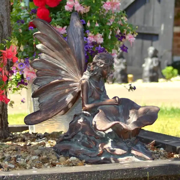 Home & Garden Fairy Kneeling Garden Statue