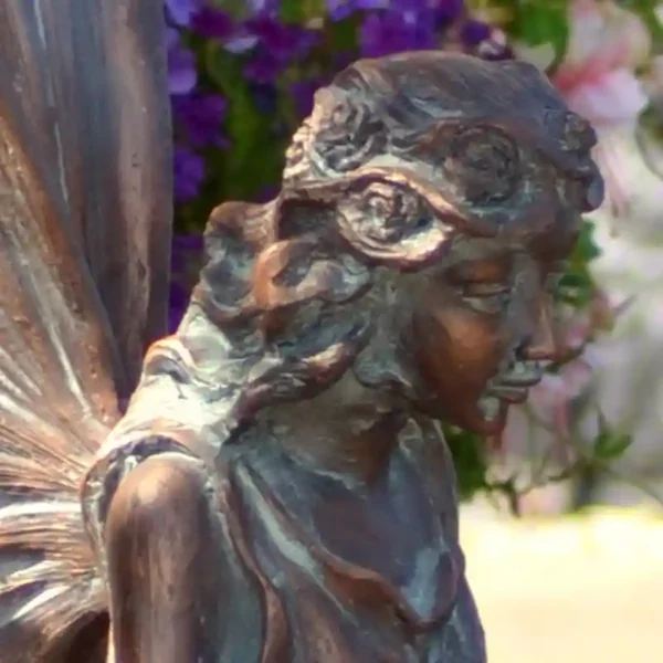 Home & Garden Fairy Kneeling Garden Statue detail of head