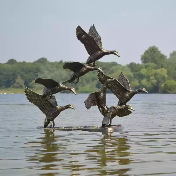 Home & Garden UK Flying Ducks Garden Statue