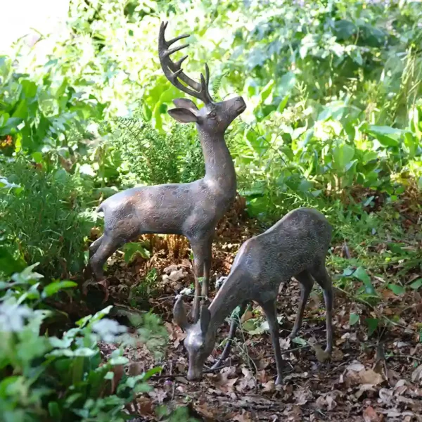 Home & Garden UK Large Deer set of Garden Statues