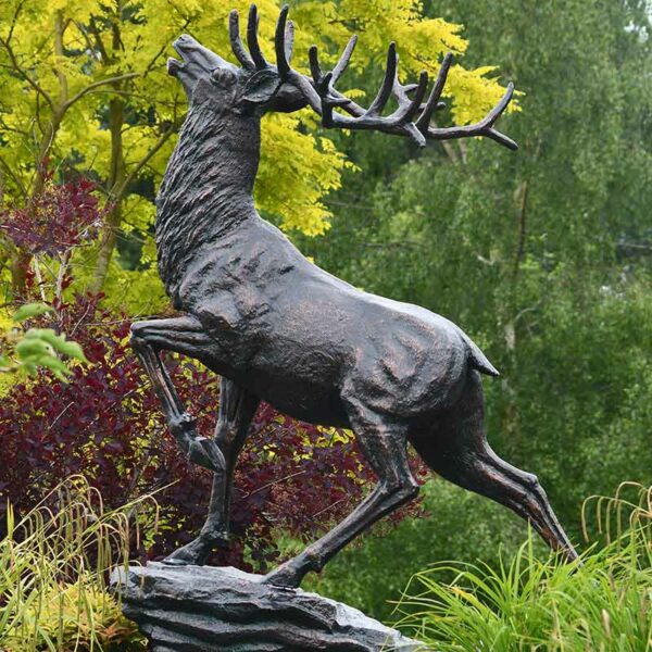 Home & Garden UK Red Deer on Stone Garden Statue