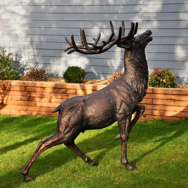 Home & Garden UK Red Deer on Stone Garden Statue detail