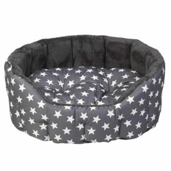House of Paws Stars Oval Pet Bed Grey