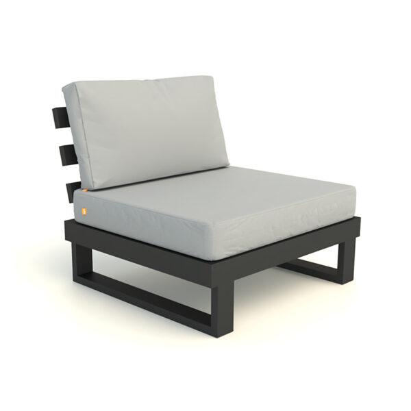 Ibiza Chair Extension in Lava with Mouse Grey all-weather cushions