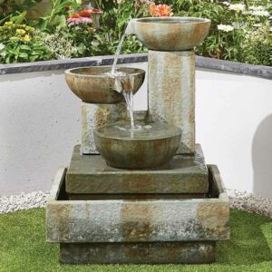 Impressions Patina Bowls Water Feature in garden