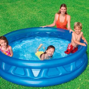 Intex Inflatable Soft Side Blue Paddling Pool in use