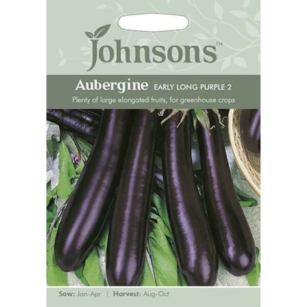 Johnsons Early Long Purple 2 Aubergine Seeds