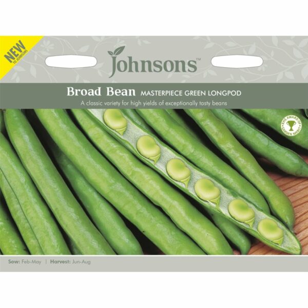 Johnsons Masterpiece Green Longpod Broad Bean Seeds