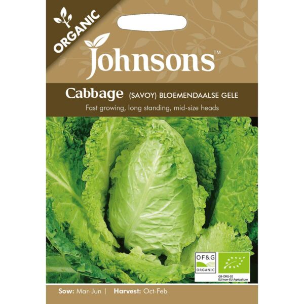 Johnsons Organic Bloemendaalse Gele Savoy Cabbage Seeds