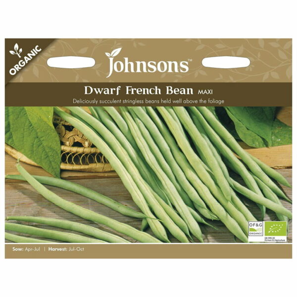 Johnsons Organic Maxi Dwarf French Bean Seeds