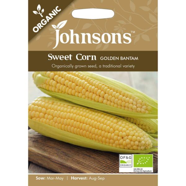 Johnsons Organic Golden Bantam Sweet Corn Seeds