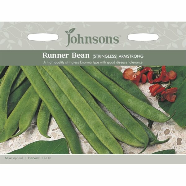 Johnsons Armstrong Stringless Runner Bean Seeds