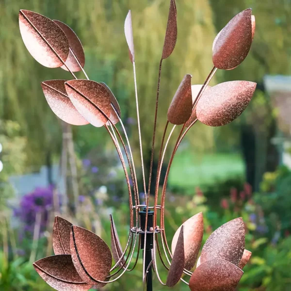 Jonart Design Copper Beech Wind Spinner in sun