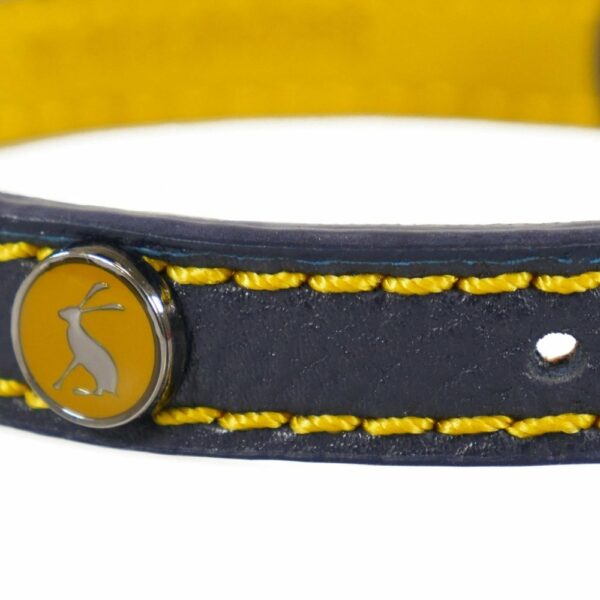 Joules Navy Leather Dog Collar