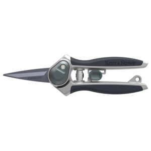 A horizontal pair of Kent & Stowe Eversharp Garden Snips. The snips have black rubber handles and dark carbon blades.