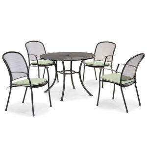 Kettler Classic Mesh Caredo 4 Seat Round Dining Set shown without parasol