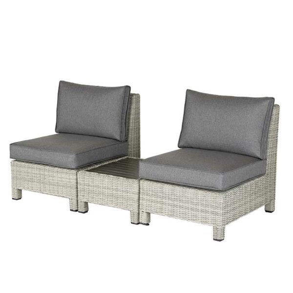 Kettler Palma Low Lounge Companion in White Wash showing table