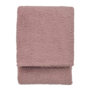 A photo of the Kilburn & Scott Teddy Fleece Throw in Dusty Pink with white background