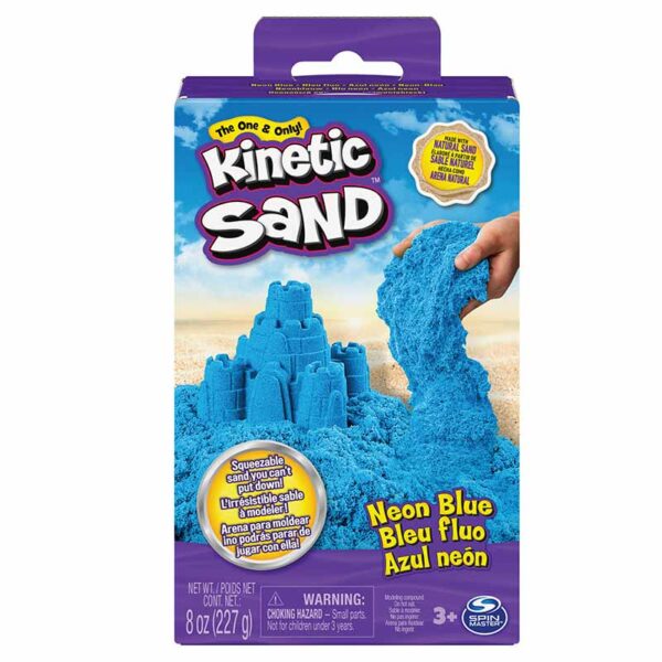 Kinetic Sand 8oz Neon Box (Variety of Colours - Style picked at random One Supplied) (Styles Vary) blue