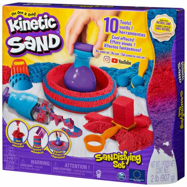 Kinetic Sand, Sandisfying Set with 906g of Sand and 10 Tools, Ages 3+ packshot