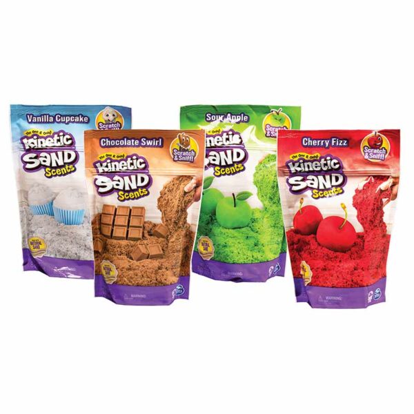 Kinetic Sand Scents, 226g Scented Kinetic Sand, Ages 3+ (scents including chocolate and cherry, one supplied at random) bags