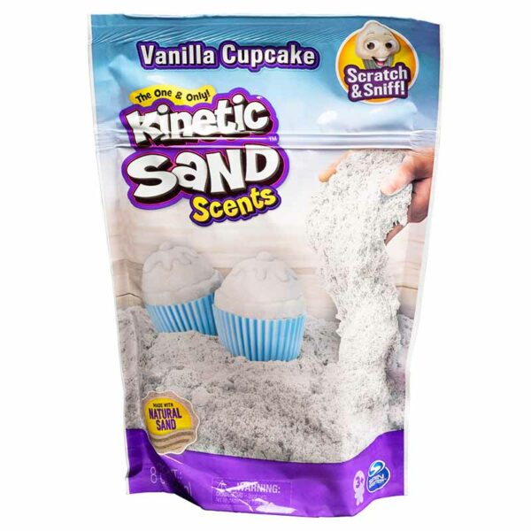 Kinetic Sand Scents, 226g Scented Kinetic Sand, Ages 3+ (scents including chocolate and cherry, one supplied at random) white
