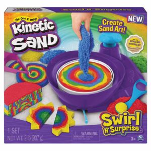 Kinetic Sand, Swirl N’ Surprise Playset with 907g of Play Sand, Sensory Toys, Ages 3+ packshot
