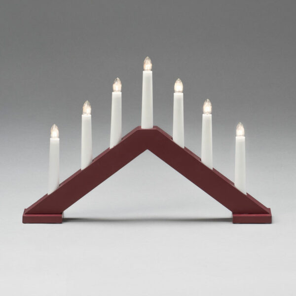 Konstsmide 7 Bulb Candlestick - Matt Dark Red