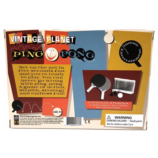 Vintage Planet Ping Pong Set back