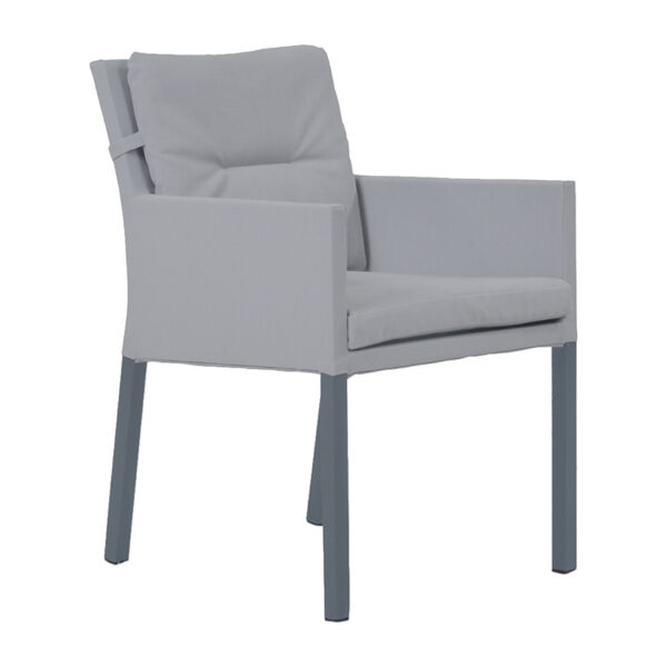 LIFE Outdoor Living Lava Caribbean Dining Chair with Mist Grey Soltex fabric